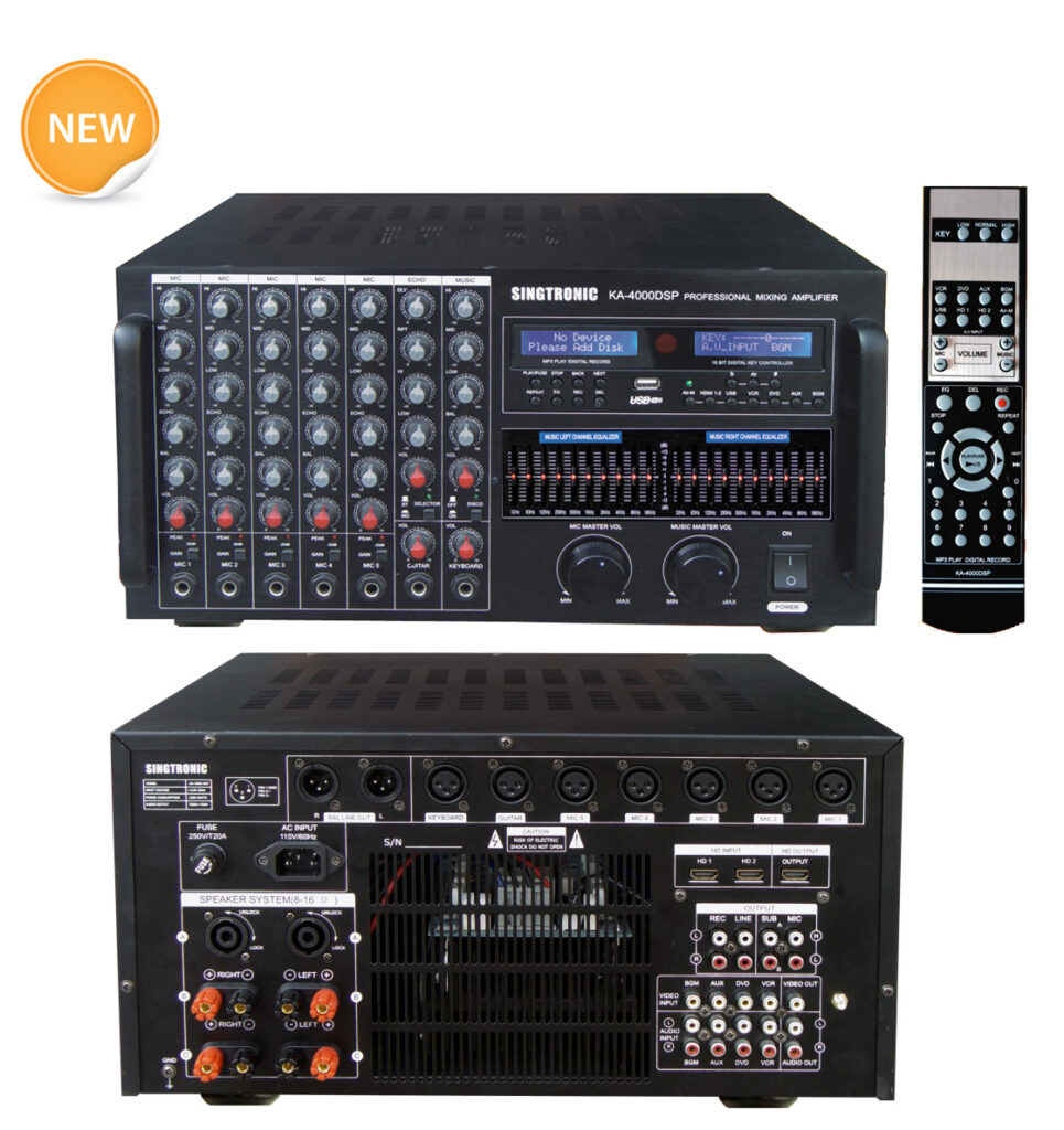 Singtronic KA-4000DSP Professional DJ/KJ 4000W Console Mixing Amplifier