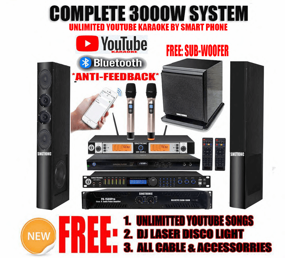 Singtronic Professional Complete 3000W Karaoke System Newest: 2020 With ...