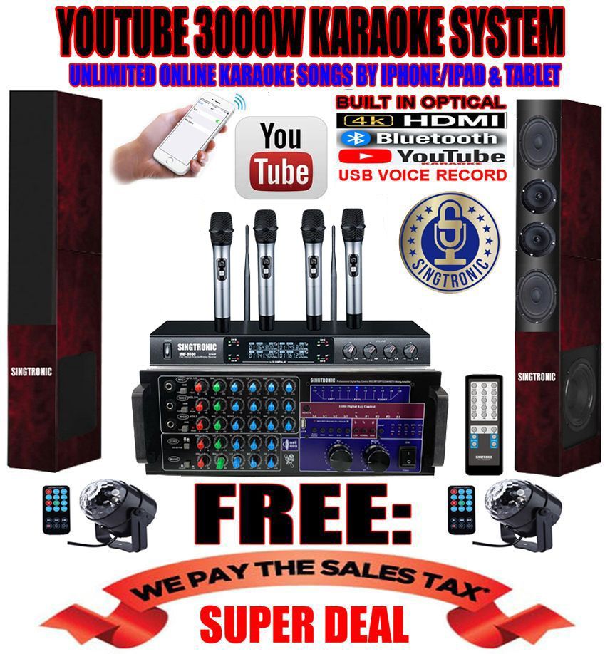 Singtronic Professional 3000W YouTube Karaoke System Control by iPhone ...